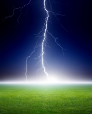 Lightning, green field